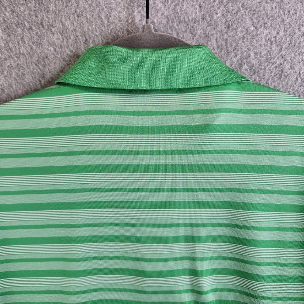 Peter Millar Summer Comfort Polo Shirt Mens Medium Green Striped Stretchy - Picture 7 of 15
